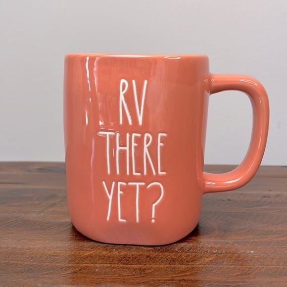RAE DUNN • “RV There Yet?” Peach Mug - Picture 1 of 10